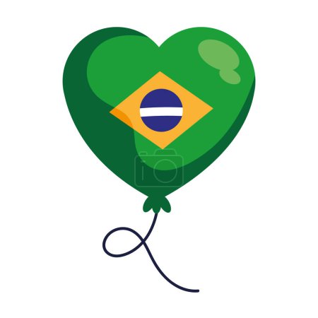 Illustration for Brazil balloon with heart shape vector isolated - Royalty Free Image