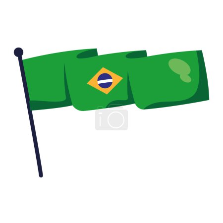 Téléchargez les illustrations : Vecteur de conception drapeau brésilien isolé - en licence libre de droit