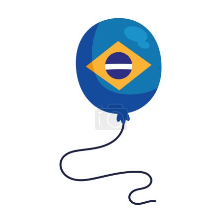 Téléchargez les illustrations : Brésil ballon bleu vecteur isolé - en licence libre de droit