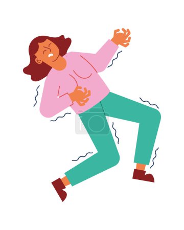 Illustration for Epilepsy girl with shaking vector isolated - Royalty Free Image