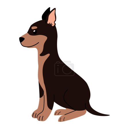 Illustration for Dog small sitting illustration design - Royalty Free Image