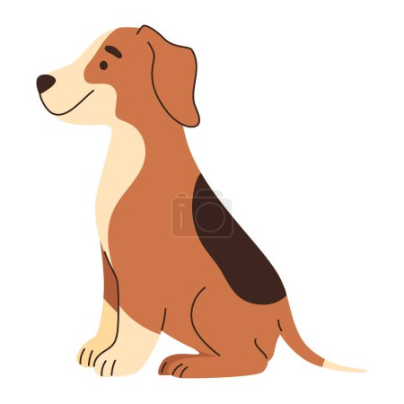 Illustration for Dog breed beagle sitting illustration design - Royalty Free Image