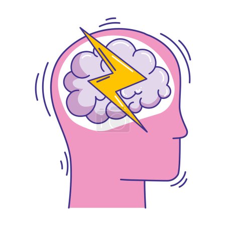 Illustration for Epilepsy seizure profile illustration design - Royalty Free Image