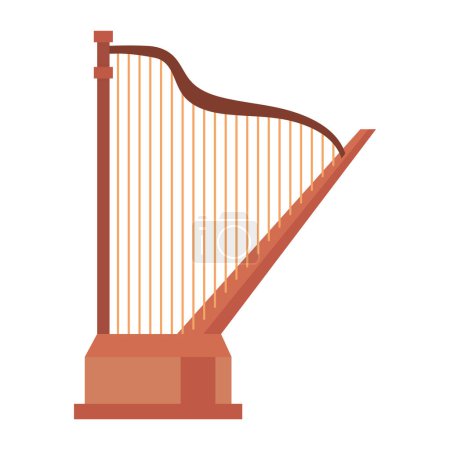 Téléchargez les illustrations : Instrument mexicain illustration harpe design - en licence libre de droit