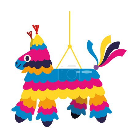 Illustration for Mexico pinata donkey illustration isolated - Royalty Free Image