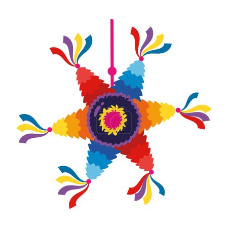 ilustración fiesta piñata mexico aislado