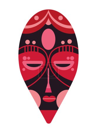 Illustration for Nigeria african mask folklore illustration - Royalty Free Image