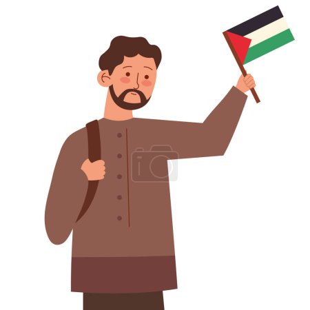 Téléchargez les illustrations : Palestine sauver des personnes illustration de démostration - en licence libre de droit