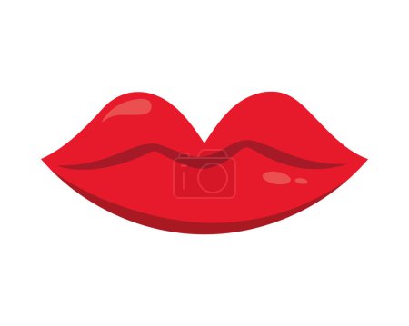Illustration for Kiss lips beauty illustration isolated - Royalty Free Image