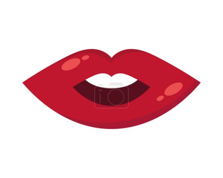 Illustration for Kiss lips woman illustration isolated - Royalty Free Image