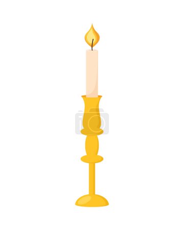 Illustration for Candle in holder illustration isolated - Royalty Free Image