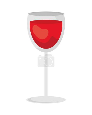 Téléchargez les illustrations : Illustration de conception de verre de vin isolé - en licence libre de droit