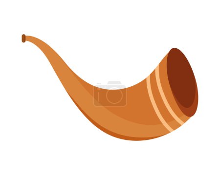 Téléchargez les illustrations : Illustration de design shofar juif isolé - en licence libre de droit