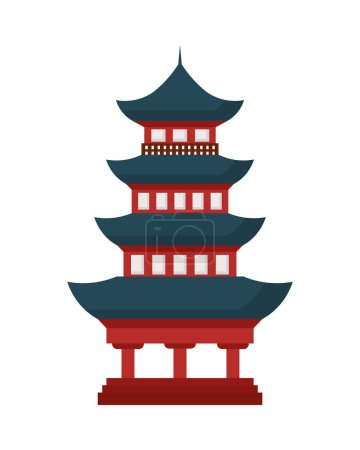 Illustration for Japan pagoda traditional illustration isolated - Royalty Free Image