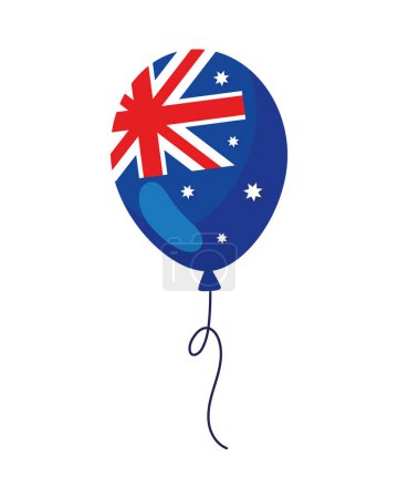 Téléchargez les illustrations : Australie ballon de jour avec illustration drapeau - en licence libre de droit