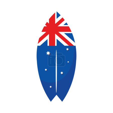 Illustration for Australia day flag in surfboard illustration - Royalty Free Image