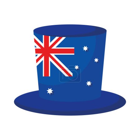 Illustration for Australia day flag in hat illustration - Royalty Free Image