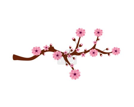 Téléchargez les illustrations : Arbre sakura japonais illustration isolé - en licence libre de droit