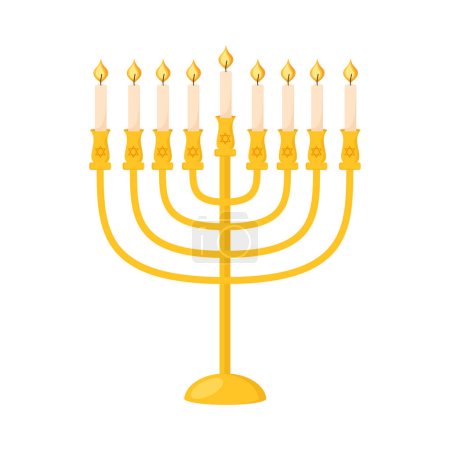 Ilustración de velas de menorá judía aislada