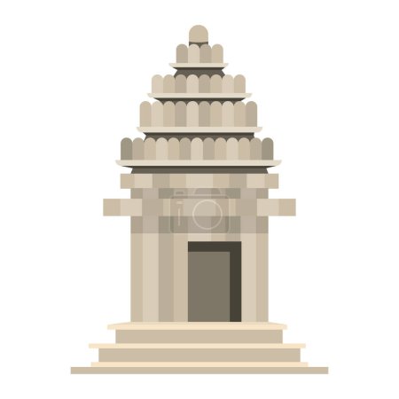 Illustration for Indonesia temple prambanan illustration isolated - Royalty Free Image