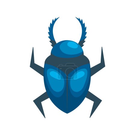 Téléchargez les illustrations : Illustration d'insecte scarabée égyptien isolé - en licence libre de droit