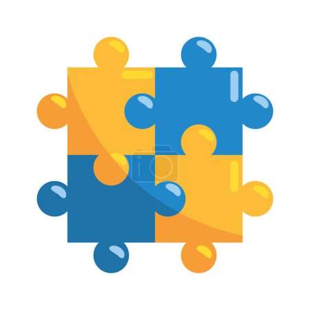 Illustration for Down syndrome puzzles illustration isolated - Royalty Free Image