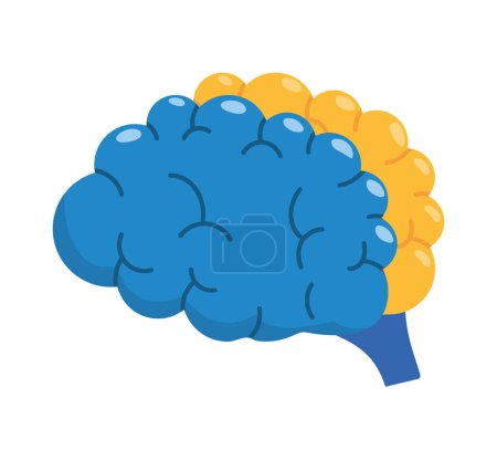 Illustration for Down syndrome brain condition illustration isolated - Royalty Free Image