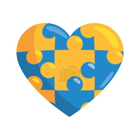 Illustration for Down syndrome heart illustration isolated - Royalty Free Image