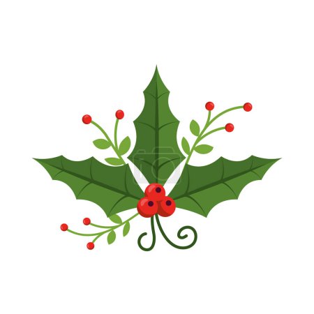 Illustration for Christmas garland leaf illustration isolated - Royalty Free Image