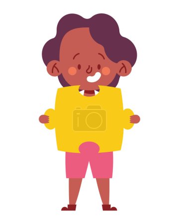 Ilustración de Autismo chica con rompecabezas pieza vector aislado - Imagen libre de derechos