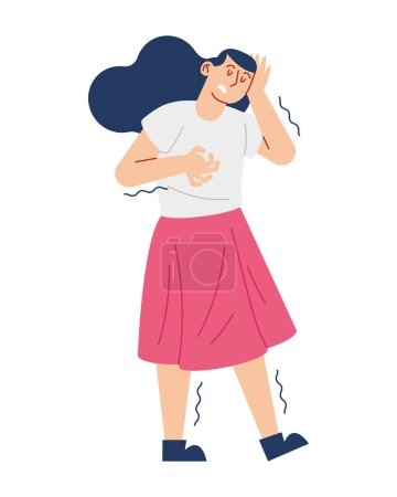 Illustration for Epilepsy woman illustration vector isolated - Royalty Free Image