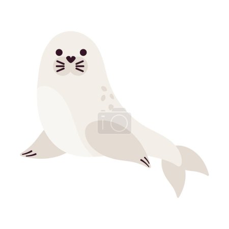 Illustration for Arctic animal seal illustration design - Royalty Free Image