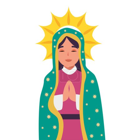Illustration for Virgen de guadalupe holy illustration - Royalty Free Image