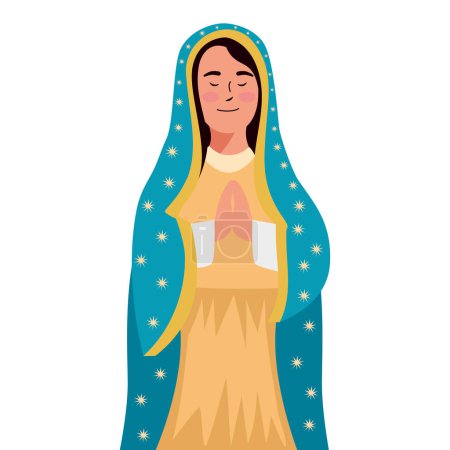 Illustration for Virgen de guadalupe mexican illustration - Royalty Free Image