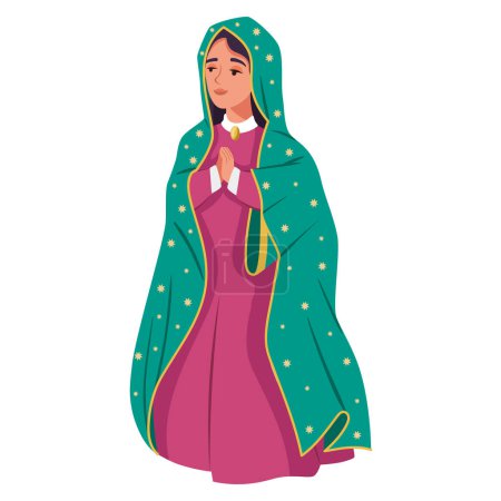 Illustration for Virgen de guadalupe mexico illustration - Royalty Free Image