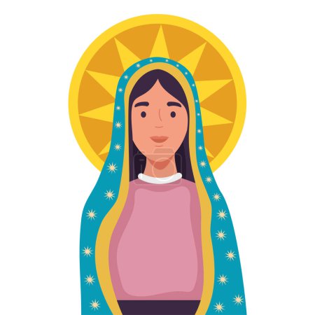 Illustration for Virgen de guadalupe isolated design - Royalty Free Image