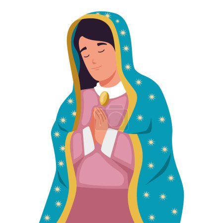 Illustration for Virgen de guadalupe illustration design - Royalty Free Image