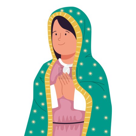 Illustration for Virgen de guadalupe praying illustration - Royalty Free Image