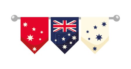Téléchargez les illustrations : Australie jour drapeau bunting illustration - en licence libre de droit