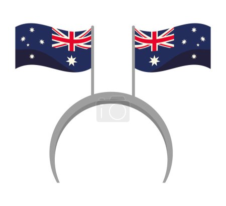 Téléchargez les illustrations : Australie jour diadème avec des drapeaux illustration - en licence libre de droit