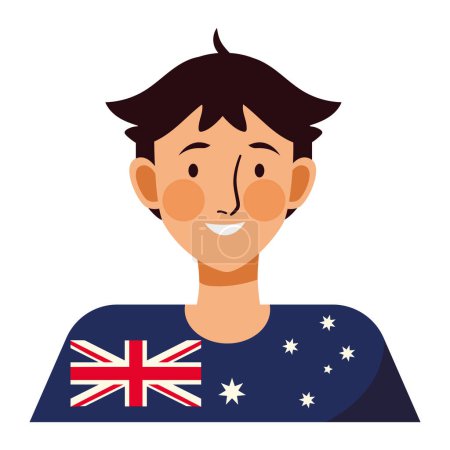 Ilustración de Australia día niño con camisa y bandera ilustración - Imagen libre de derechos