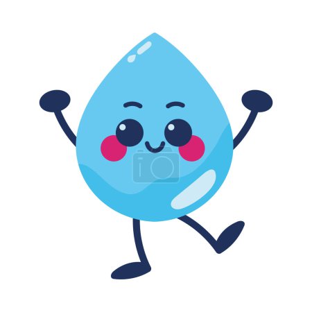 Illustration for Water day drop cartoon illustration - Royalty Free Image