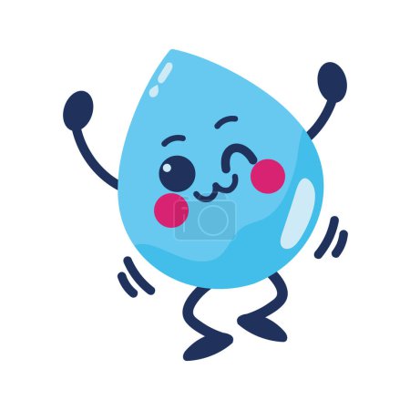 Illustration for Water day drop winking cartoon illustration - Royalty Free Image