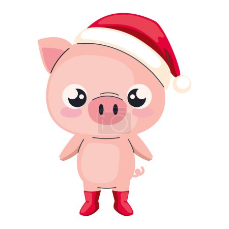 Ilustración de Lindo animal Navidad cerdo ilustración - Imagen libre de derechos