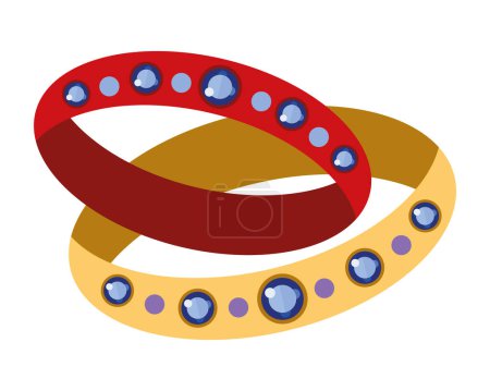 Illustration for Bracelets with jems vector isolated - Royalty Free Image