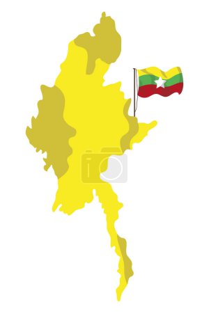 Illustration for Myanmar map design vector isolated - Royalty Free Image