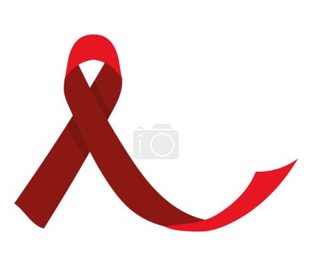 Illustration for Aids day crimson ribbon illustration vector isolated - Royalty Free Image