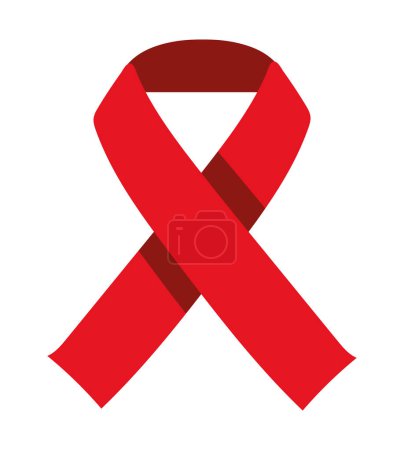 Illustration for Aids day crimson ribbon vector isolated - Royalty Free Image