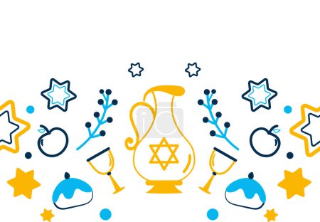 Téléchargez les illustrations : Hanukkah décoration de base illustration design - en licence libre de droit