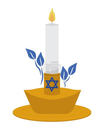 Illustration for Israel peace candle illustration isolated - Royalty Free Image